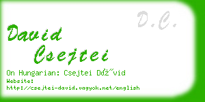 david csejtei business card